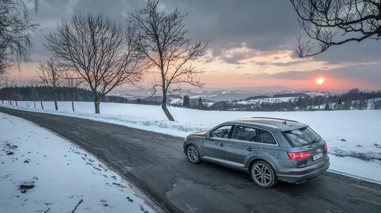 The best year round tire on vehicle on winter road