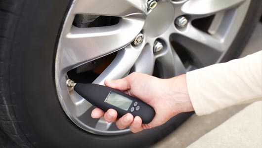 Checking tire pressure