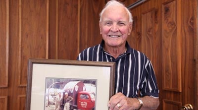 Tom Foord holding a picture