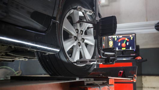 vehicle getting an wheel alignment