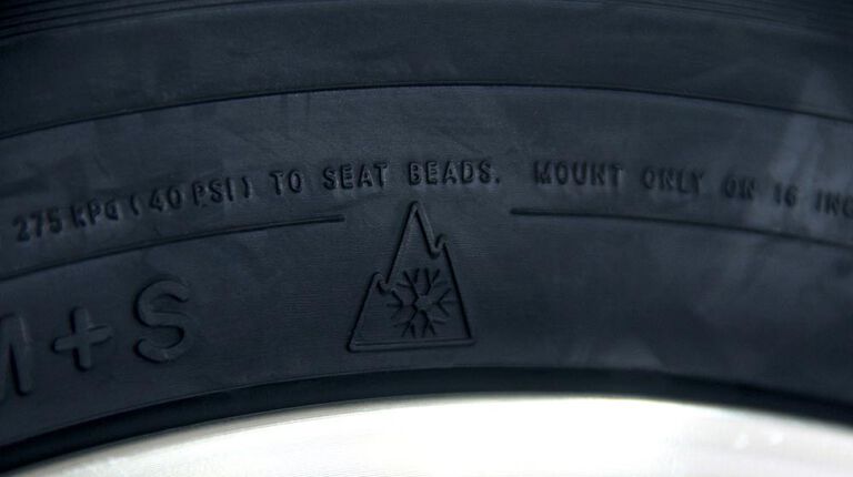 Load index displayed on tire